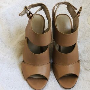 Tan Aldo strap heels
